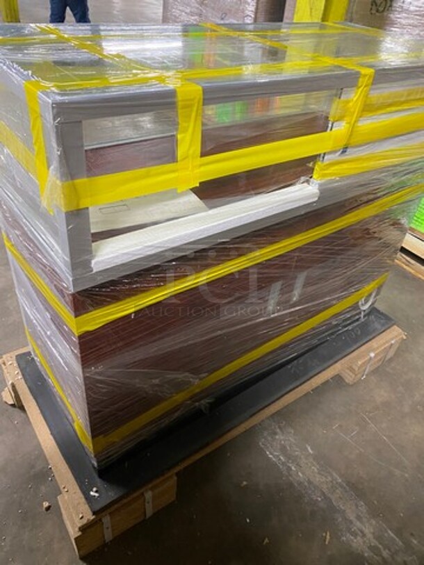 AMAZING! NEW! Leader Commercial Glass Display Case Merchandiser! With Rear Access Doors! Storage Space Underneath! Wooden With Metal Frame! Perfect For Juul, Myle, & Jewelry Display! - Image 3 of 9