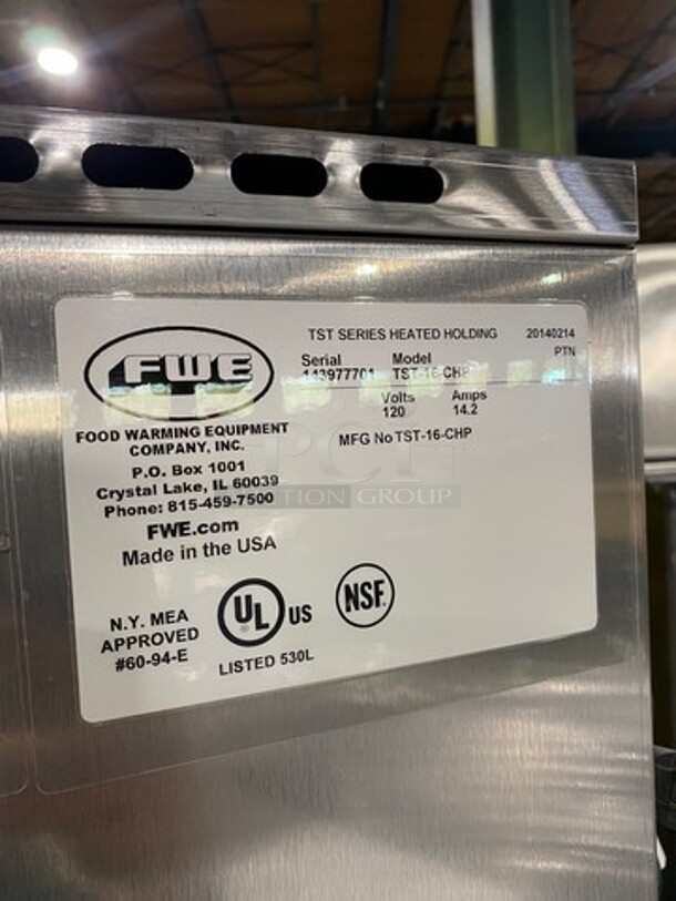 SWEET! FWE Single Door Electric Powered Food Warming Cabinet! Solid Stainless Steel! On Casters! Model: TST16CHP SN: 143977701 120V - Image 7 of 8