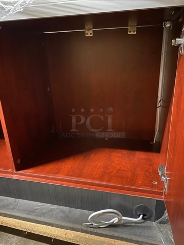 AMAZING! NEW! Commercial Wooden Display Case Merchandiser! With Rear Access Doors! Storage Space Underneath! Wooden With Metal Frame! Perfect For Jewelry Display! - Image 7 of 9