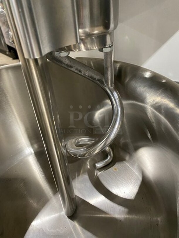 WOW! Two Thousand Commercial Floor Style Spiral Dough Mixer! With Spiral Attachment! Stainless Steel Mixing Bowl And Bowl Guard! Model: HS20S 220V - Image 6 of 8