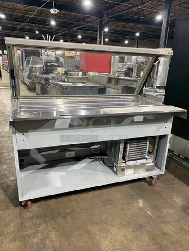 Duke Commercial Sandwich Prep Line Unit! With Slanted Front Glass! With Commercial Cutting Board! All Stainless Steel! On Casters! Model: SUBCPTC60M SN: 07063219 120V 60HZ 1 Phase - Image 3 of 8