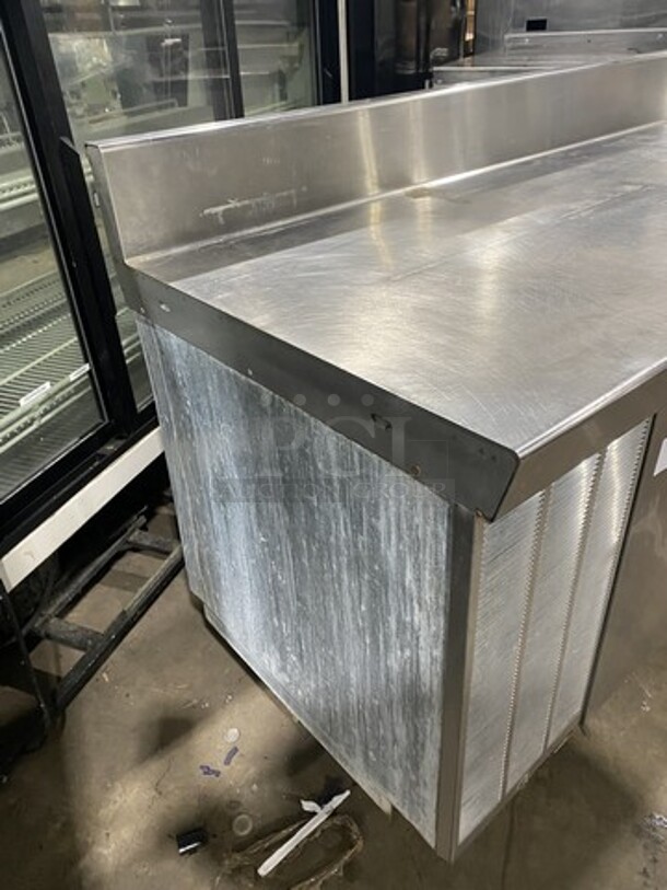 Delfield 84" Inch All Stainless Steel Work Top Lowboy Cooler! With 2 Draws And 2 Doors! With Raised Back Splash! 115V 1 Phase! On Casters! - Image 4 of 11