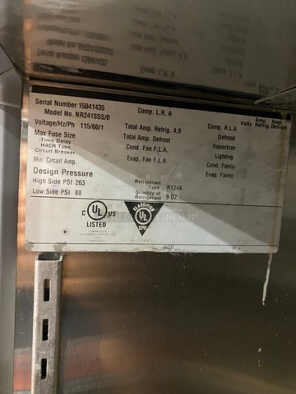 Norlake Commercial Single Door Reach In Refrigerator! All Stainless Steel! On Casters! Model: NR241SSS SN: 15041435 115V 60HZ 1 Phase - Image 6 of 11