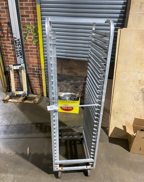 Metal Commercial Pan Transport Rack on Commercial Casters! - Image 1 of 4