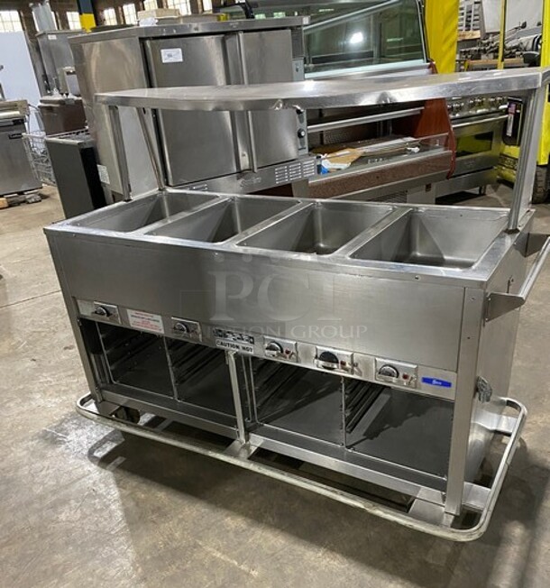 Seco All Stainless Steel 4 Compartment Steam Table! With Sneeze Guard! On Casters! - Image 3 of 10