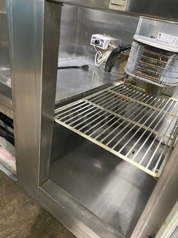 Leader Commercial Refrigerated Sandwich Prep Table! With Commercial Cutting Board! With 2 Door Underneath Storage Space! All Stainless Steel! On Casters! - Image 6 of 9