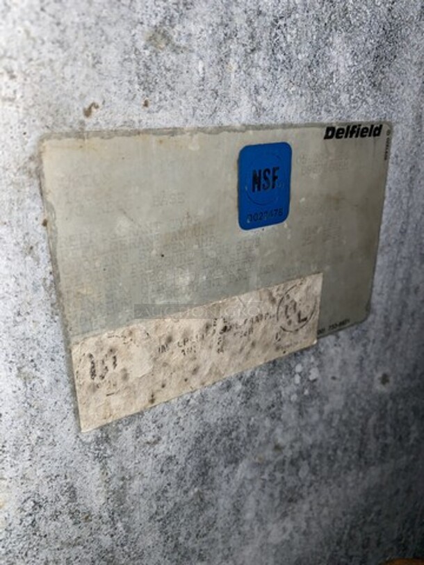 Delfield 84" Inch All Stainless Steel Work Top Lowboy Cooler! With 2 Draws And 2 Doors! With Raised Back Splash! 115V 1 Phase! On Casters! - Image 11 of 11