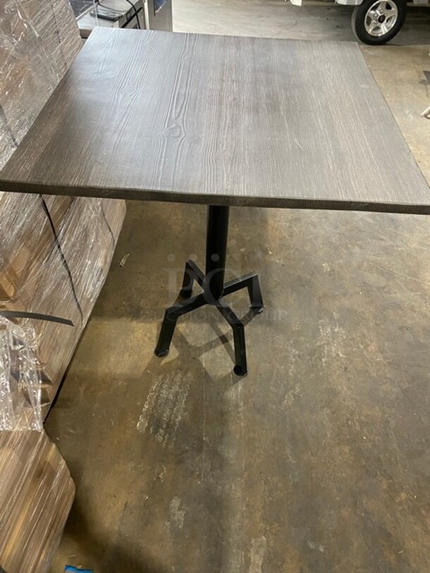 Wow! Brand New! OCS Ash Grey Finish Scratch Resistant Durowood Composite Bar Height Table! 36 By 36! Suitable For Indoor & Outdoor Use With Metal Bar Height Base!  - Image 3 of 9