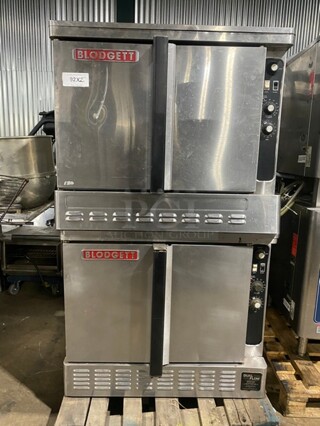 Blodgett Commercial Natural Gas Powered Double Stacked Convection Oven! With Metal Baking Racks! All Stainless Steel! 2 X Your Bid! Makes One Unit!