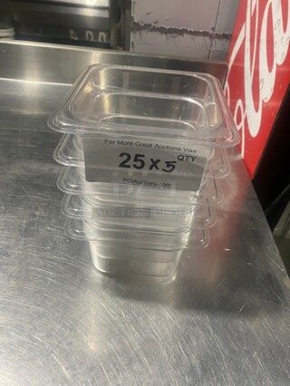 Cambro Clear Poly 1/6x4" Food Containers! 5x Your Bid!