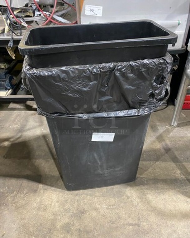 ALL ONE MONEY! Black Poly Trash Can! - Image 1 of 3
