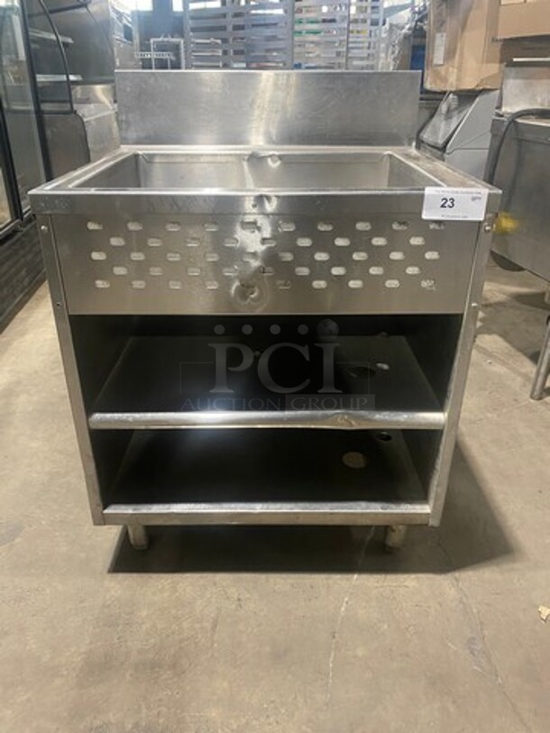 Commercial Insulated Ice Cooled Cold Pan! With Drain! All Stainless Steel! On Legs!