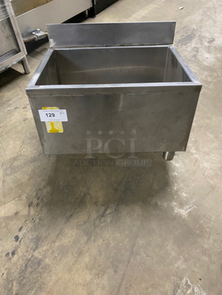 Commercial Under The Counter Ice Bin! With Drain! With Back Splash! All Stainless Steel! Missing Legs!