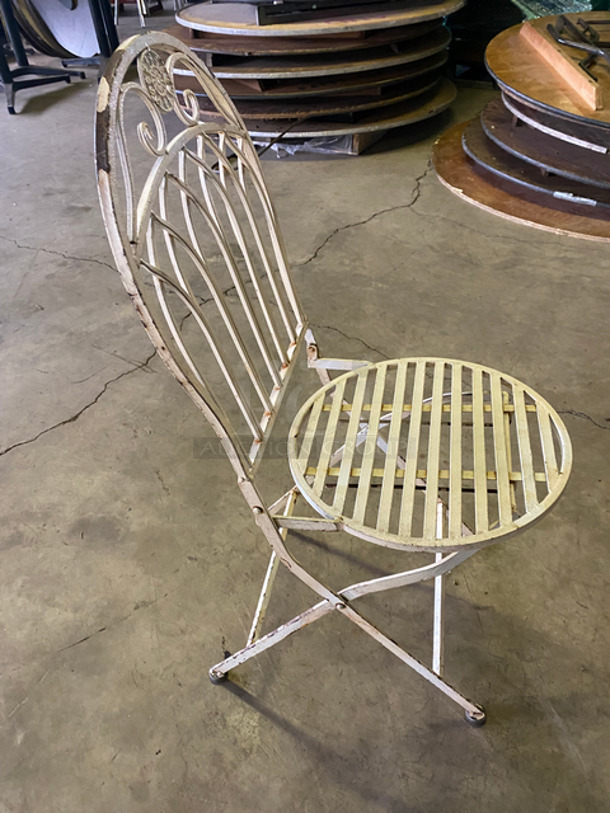 White Metal Foldable Patio Chairs! 15x Your Bid! - Image 5 of 9