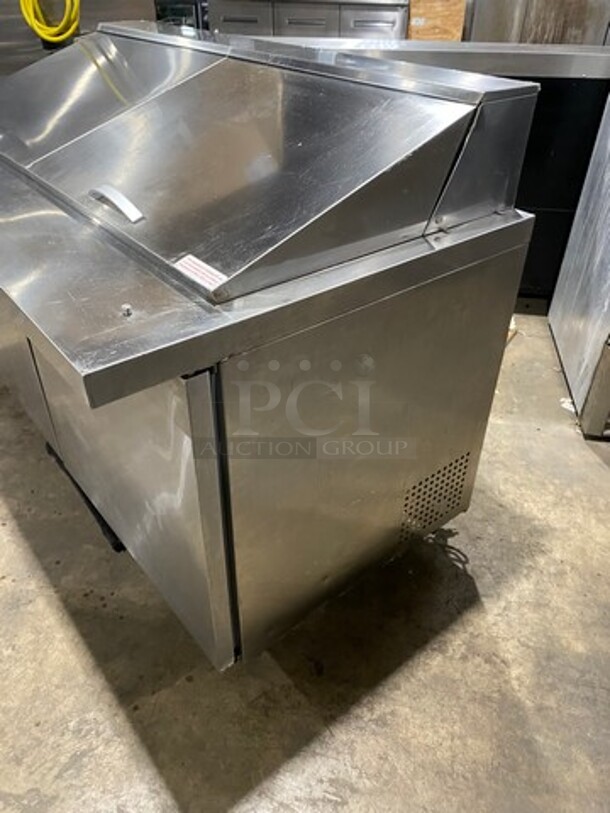Universal Coolers Commercial Refrigerated Sandwich Prep Table! With 2 Door Storage Space Underneath! Poly Coated Racks! All Stainless Steel! On Casters! Model: SCLM260E 115V 60HZ 1 Phase - Image 3 of 9
