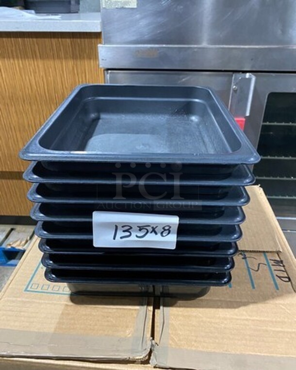 Cambro Black Poly 1/2x2.5" Food Containers! 8x Your Bid! - Image 1 of 8