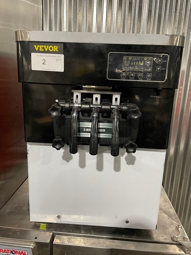 Vevor All Stainless Steel 3 Handle Electric Countertop Ice Cream Machine! MODEL YKF826T 110V - Image 1 of 11