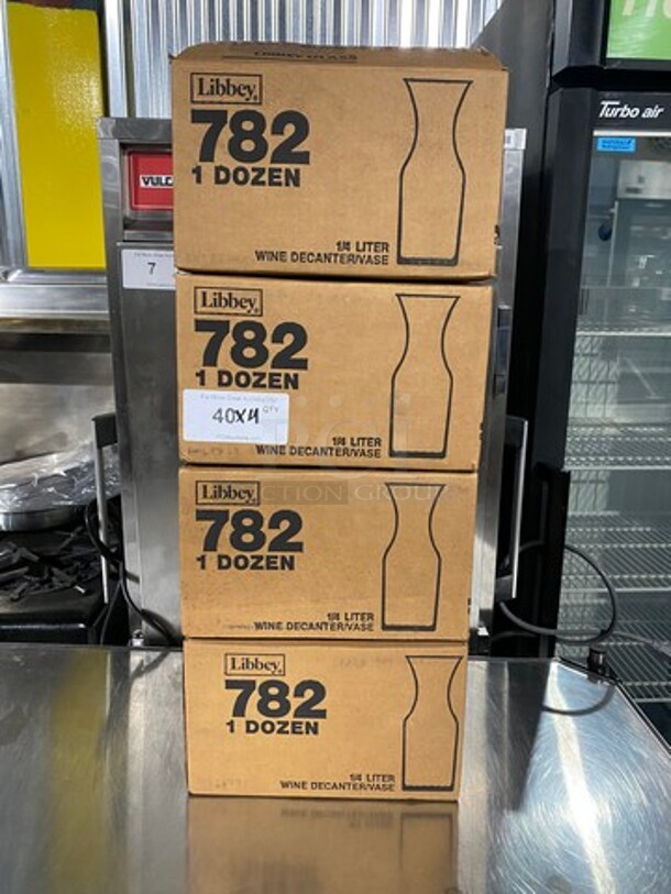 NEW! IN THE BOX! Libbey 1/4 Liter Wine Vase! 4x Your Bid! A Dozen Vases Per Box, 4 Boxes Total! - Image 1 of 7