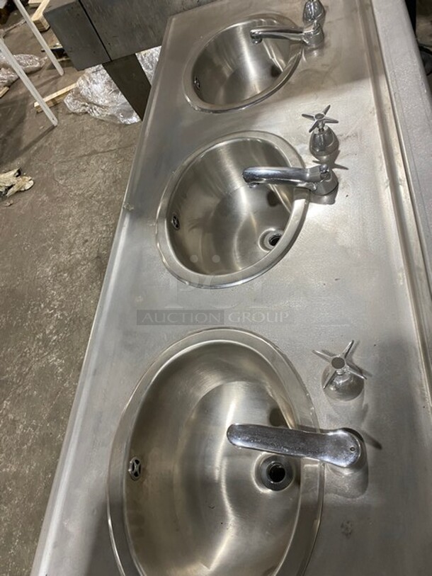 Highland Outdoor Portable 3 Compartment Sink! With Back Splash! All Stainless Steel! On Legs! - Image 3 of 5