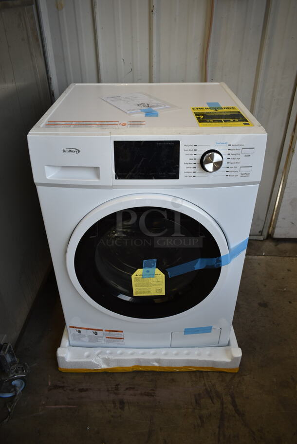 BRAND NEW SCRATCH AND DENT! 2022 KoolMore FLW-3CWH Metal Front Load Drum Washing Machine. 120 Volts, 1 Phase. - Image 1 of 8