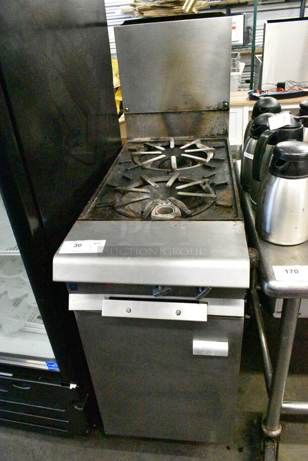 Vulcan 845-B Stainless Steel Commercial Natural Gas Powered 2 Burner Range.  - Image 1 of 6