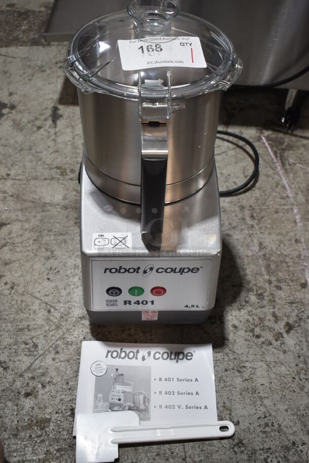 BRAND NEW SCRATCH AND DENT! Robot Coupe R 401 Series A Metal Commercial Countertop Food Processor w/ S Blade. 120 Volts, 1 Phase. Tested and Working!