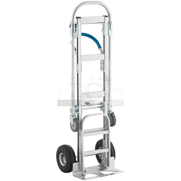 BRAND NEW SCRATCH AND DENT! Lavex 750 lb. 2-in-1 Convertible Hand Truck with Nose Plate and Pneumatic Wheels