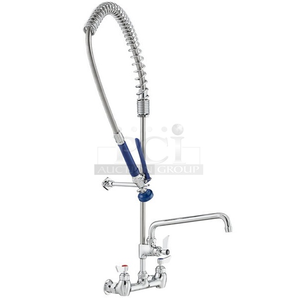 BRAND NEW SCRATCH AND DENT! Waterloo 750PRW812 1.15 GPM Wall-Mounted Pre-Rinse Faucet with 8