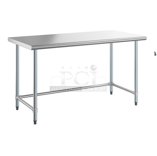 BRAND NEW SCRATCH AND DENT! Steelton 522ETOB3060 30" x 60" 18-Gauge 430 Stainless Steel Open Base Work Table - Image 1 of 3