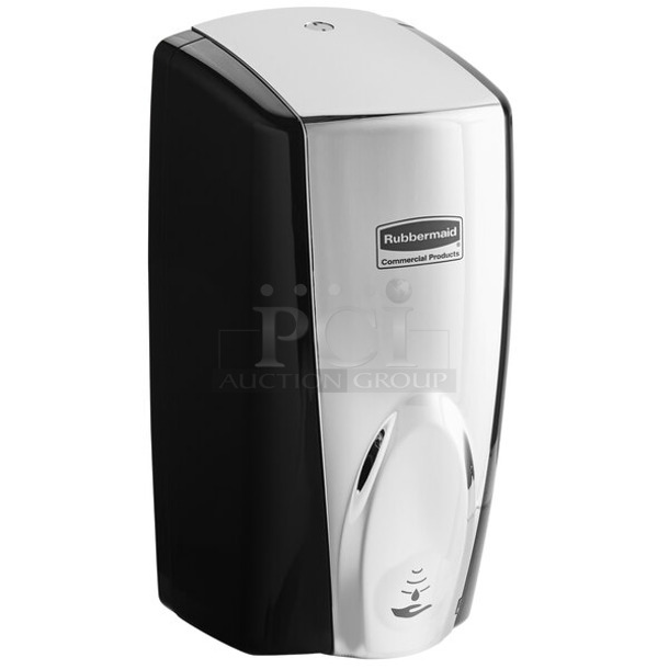 4 BRAND NEW SCRATCH AND DENT! Rubbermaid FG750411 Autofoam 1100 mL Black / Chrome Automatic Hands-Free Soap Dispenser. 4 Times Your Bid! - Image 1 of 7