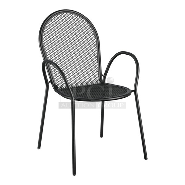 37 BRAND NEW SCRATCH AND DENT! Lancaster Table & Seating 427CSMARMBLK Harbor Black Outdoor Arm Chair. 37 Times Your Bid! - Image 1 of 3