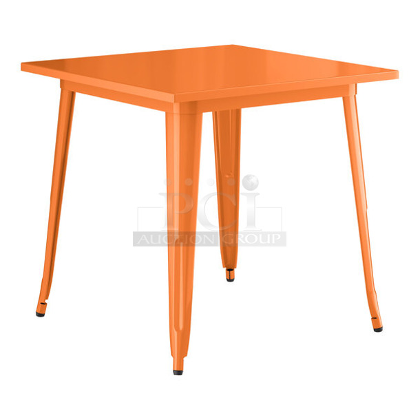 BRAND NEW SCRATCH AND DENT! Lancaster Table & Seating 164DA3232ORG Alloy Series 32" x 32" Amber Orange Standard Height Outdoor Table. May Be Missing Pieces. - Image 1 of 2