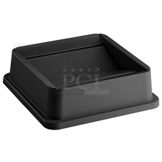 BRAND NEW SCRATCH AND DENT! Lavex 475SQLD35BK 35 / 50 Gallon Black Square Trash Can Swing Lid