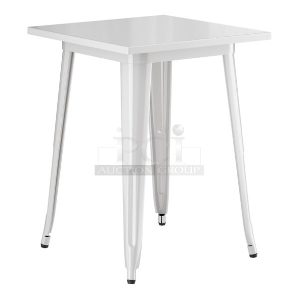 BRAND NEW SCRATCH AND DENT! Lancaster Table & Seating 164DA2424WHT  Alloy Series 24" x 24" Pearl White Standard Height Outdoor Table. May Be Missing Pieces.  - Image 1 of 3