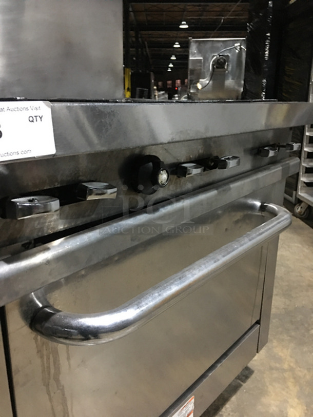 SWEET! Vulcan Natural Gas Powered 6 Burner Range! With Full Size Oven Underneath! With Raised Backsplash! all Stainless Steel! On Legs! Model: V36 - Image 8 of 9