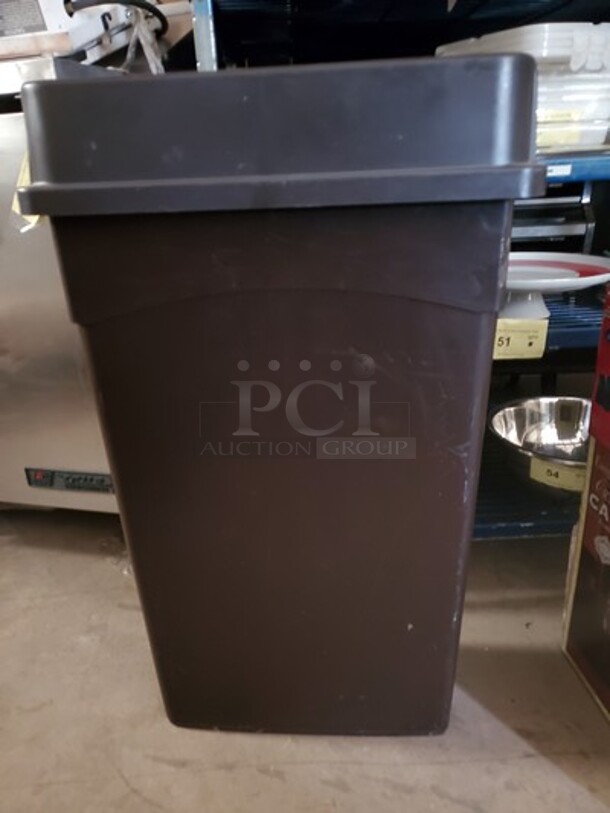 Black Square Trash Can with Swing Lid