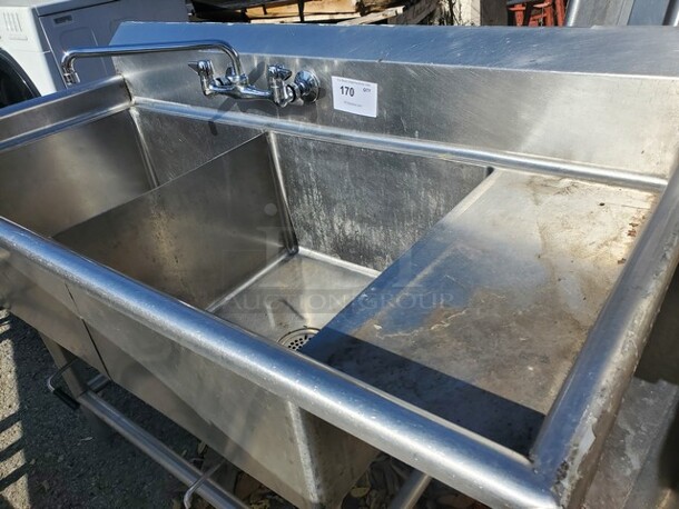 Stainless Steel 2 Compartment Sink W/ Faucet!! 54X26X35