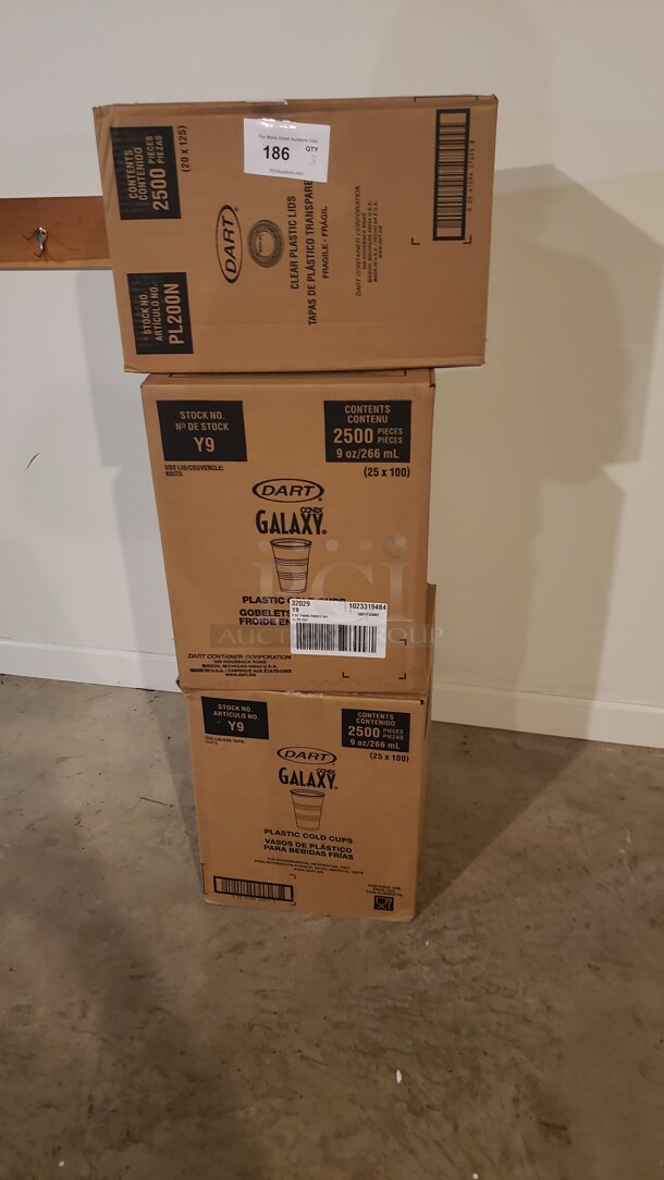 Lot of 3 Boxes of Plastic Cups/ Plastic Lids (Location 1) - Image 1 of 1