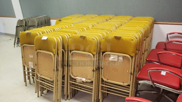 Lot of 10 yellow chairs!