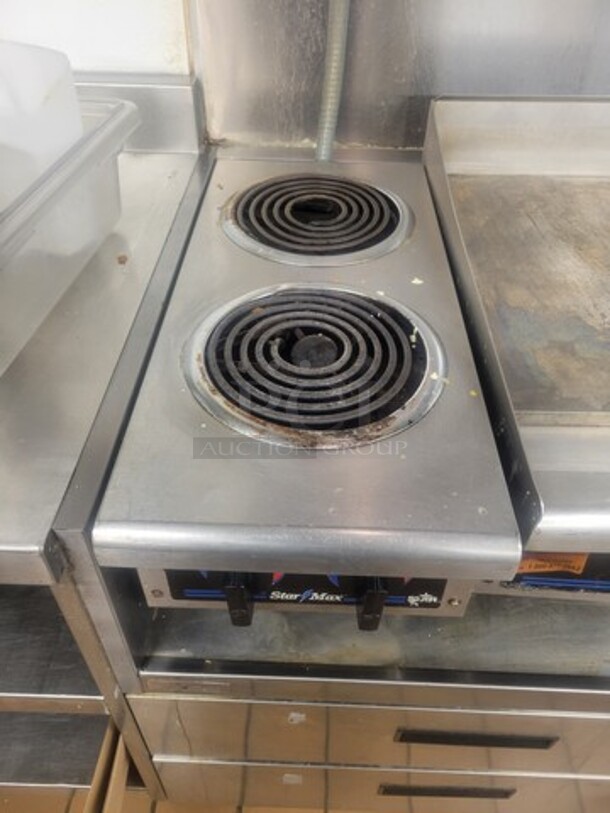 Star 502D Star-Max 2 Coil Burner Countertop Electric Hot Plate 208/240 volts PH 1 Watts 3150 - Image 1 of 2