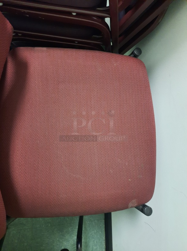 Stackable Cushioned Chairs in Maroon. 8 Times Your Bid! (Main Building)  - Image 3 of 3