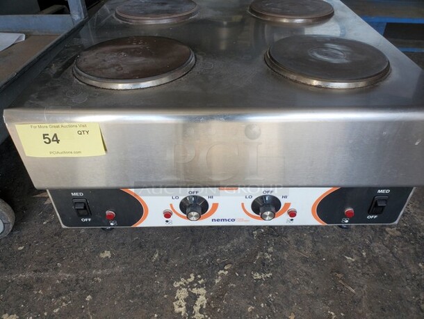 Nemco Electric 4 Burner/Solid cast iron burners Countertop Stove.  - Image 2 of 7