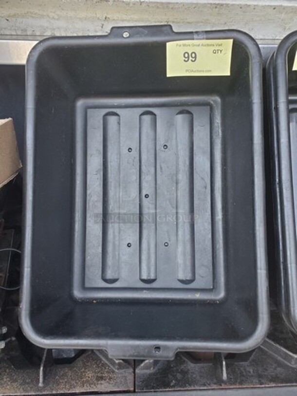 Black 20" x 15" x 7" Heavy Duty Polyethylene Plastic Bus Tub BIDX2 - Image 1 of 2