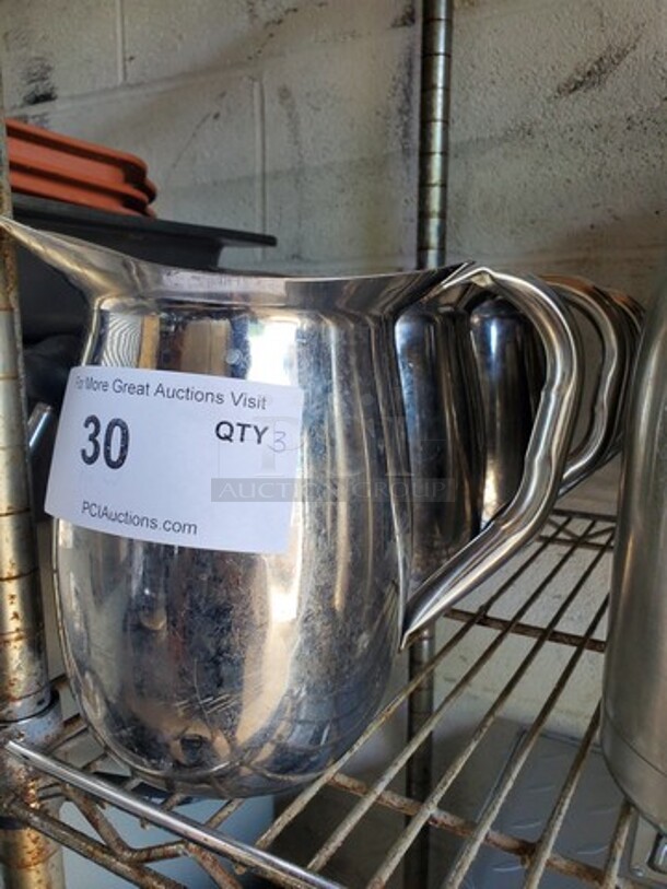 Lot of 3 Stainless Steel Bell Pitcher BIDX3 - Image 3 of 3