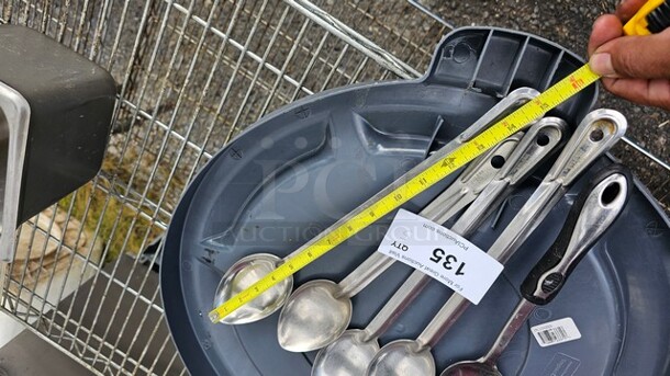 Lot of 5 Stainless Steel Serving Spoons - Image 2 of 2