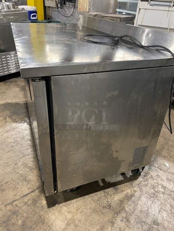True Commercial 2 Door Lowboy/Worktop Cooler! With Backsplash! All Stainless Steel! On Casters! - Image 2 of 10