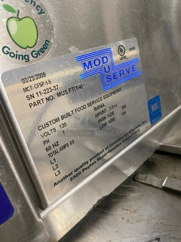 Moduserve Commercial Cold Food Unit! All Stainless Steel! Holds Full Size Sheet Pans! Model: MCTCFSP1S SN: 1122337 120V60HZ 1 Phase - Image 6 of 8
