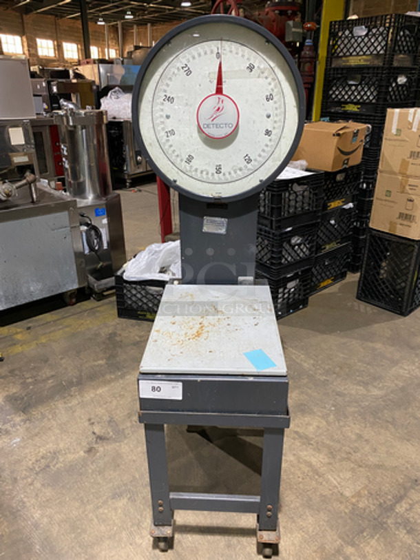 Detecto Commercial Scale! Max Capacity 300Lbs! On Casters! Model: 1106DK SN: 9605174