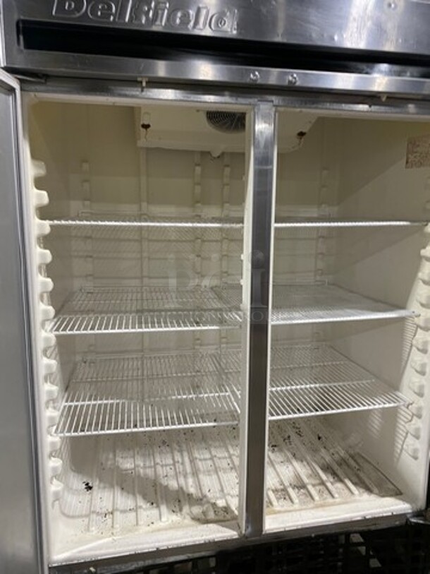 Delfield Commercial 2 Door Reach In Cooler! With Poly Coated Racks! All Stainless Steel! On Casters! - Image 5 of 8