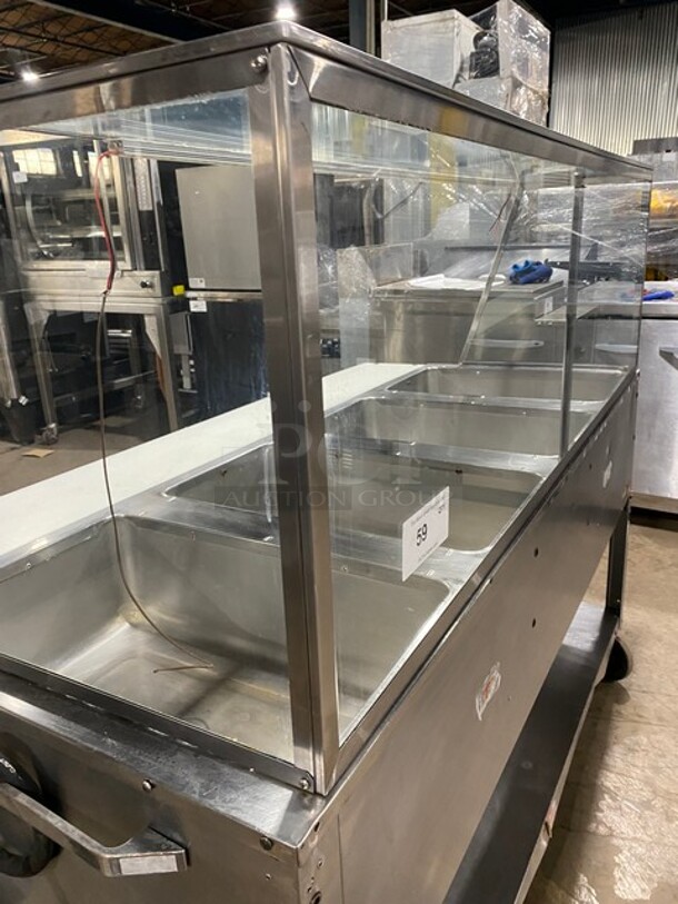 Supremetal 4 Well Electric Steam Table! With Sneeze Guard And Commercial Cutting Board! On Casters! - Image 10 of 11